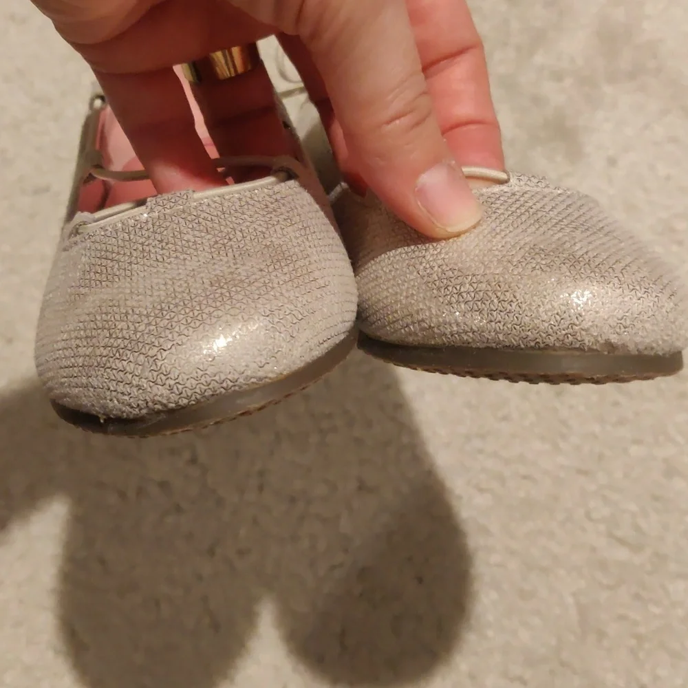 STRIDE RITE JULIA BALLET FLAT GIRLS SHOES size 13.5 M CHAMPAGNE Light Gold CUTE